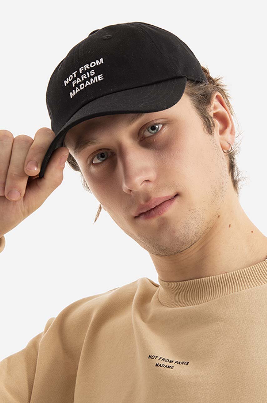 Drôle de Monsieur cotton baseball cap La Casquette Slogan black