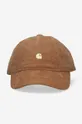 brązowy Carhartt WIP czapka z daszkiem sztruksowa Unisex