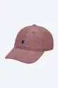 różowy Carhartt WIP czapka z daszkiem sztruksowa Unisex