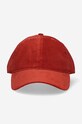 Akcesoria Wood Wood czapka z daszkiem sztruksowa Low profile corduroy cap 12130810.9016 czerwony