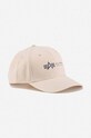 Alpha Industries czapka z daszkiem nadruk beżowy 126912.578