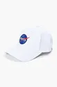 bílá Bavlněná baseballová čepice Alpha Industries NASA Cap Unisex