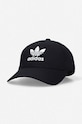 Pamučna kapa sa šiltom adidas Originals Baseball Classic Trefoil natpis crna EC3603