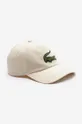 beżowy Lacoste czapka z daszkiem bawełniana Unisex