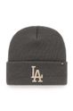 Čiapka 47 brand MLB Los Angeles Dodgers stredne hrubá sivá B.HYMKR12ACE.CC