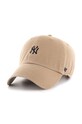 Бавовняна бейсболка 47 brand MLB New York Yankees аплікація бежевий B.BSRNR17GWS.KHC