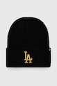 Шапка 47 brand MLB Los Angeles Dodgers аплікація чорний B.HYMKM12ACE.BK