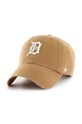Бавовняна бейсболка 47 brand MLB Detroit Tigers аплікація коричневий B.NLRGW09GWS.QLA