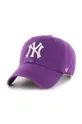 ljubičasta Pamučna kapa sa šiltom 47brand MLB New York Yankees Unisex