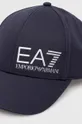 EA7 Emporio Armani czapka z daszkiem bawełniana granatowy