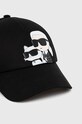 Bavlněná baseballová čepice Karl Lagerfeld 245W3403 černá AA00
