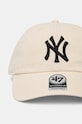 Хлопковая кепка 47 brand MLB New York Yankees B.RGW17GWS.NTB бежевый AA00