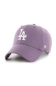 Памучна шапка с козирка 47 brand MLB Los Angeles Dodgers памук виолетов B.PTLSD12GWS.II