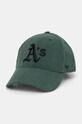 Вельветовая кепка 47 brand MLB Oakland Athletics аппликация зелёный B.THCKM18EWS.DG