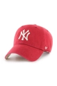 Памучна шапка с козирка 47 brand MLB New York Yankees памук червен BCWS.DBLUN17GWS.XY96