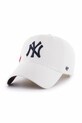 47 brand czapka z daszkiem bawełniana MLB New York Yankees aplikacja biały B.CICON17GWS.WH
