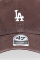 47 brand czapka z daszkiem bawełniana MLB Los Angeles Dodgers B.BSRNR12GWS.BWA brązowy AA00