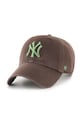 47 brand czapka z daszkiem bawełniana MLB New York Yankees aplikacja brązowy B.NLRGW17GWS.BWI