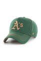 47 brand czapka z daszkiem bawełniana MLB Athletics Contrast Stitch aplikacja zielony B.CONDT18GWS.DG
