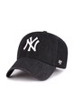 47 brand czapka z daszkiem bawełniana MLB New York Yankees aplikacja czarny B.LENON17DGS.BK