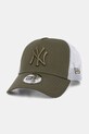 New Era czapka z daszkiem bawełniana LEAGUE ESSENTIAL 9FORTY® EF TRUCKER zielony 60675517