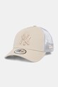 New Era czapka z daszkiem bawełniana LEAGUE ESSENTIAL 9FORTY® EF TRUCKER beżowy 60675518