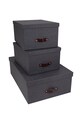 Bigso Box of Sweden set de cutii de depozitare Inge (3-pack) 8113C6849LEA648 negru AA00