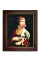 Uokvirena uljna slika, temeljeno na Leonardo Da Vinci, Dama s hermelinom