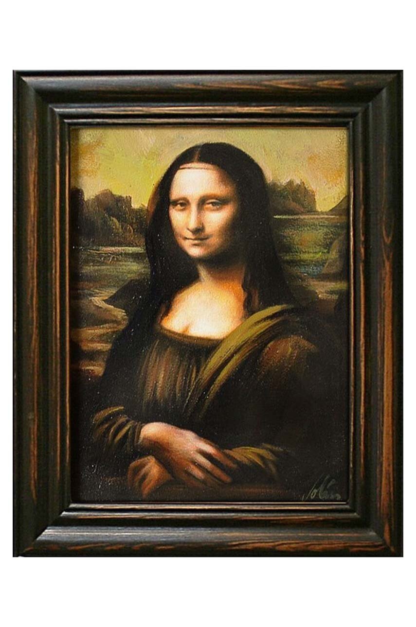 Ελαιογραφία σε κορνίζα  Leonardo Da Vinci, Mona Lisa