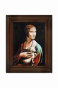 Маслена репродукция в рамка Leonardo Da Vinci, Dama z gronostajem