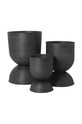Salotto e camera ferm LIVING vaso Hourglass Pot M 100130629 nero