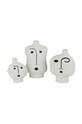Набір декоративних ваз J-Line Face Abstract 3-pack білий 40436