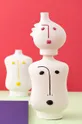 biały J-Line zestaw wazonów dekoracyjnych Face Abstract 3-pack