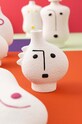 J-Line set vasi decorativi Face Abstract pacco da 3 40436 bianco