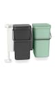 Brabantia cestino per i rifiuti da armadio Sort & Go 2x12L verde 214448