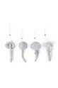 Ferm Living zestaw ozdób świątecznych Mushroom Ornaments 4-pack biały 1104267522
