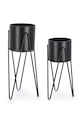 Bizzotto un set de ghivece de flori cu suport Madelyn 2-pack negru 723942