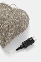 Lifestyle home & lifestyle led karácsonyi dekoráció 12 x 27 x 25 cm 159857.HEART ezüst