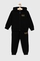 Дитячий бавовняний спортивний костюм EA7 Emporio Armani бавовна чорний 8NBV52.BJ05Z