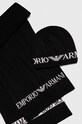 Шапка и шарф с примесью шерсти Emporio Armani с добавлением шерсти чёрный 628055.CC983.NOS