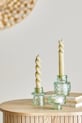 Bloomingville świecznik dekoracyjny Delphia 3-pack 82061711 zielony
