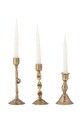 Bloomingville zestaw świeczników Efsa 8 x 5 / 11 x 4,5 /13 x 5 cm 3-pack 82068628 beżowy AA00
