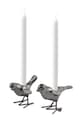 Pols Potten zestaw świeczników flock of birds 12,5 x 5 x 7 cm 2-pack 390.225.191 szary AA00