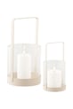 House Nordic zestaw latarenek Hurricane 12 x 25 / 18 x 35 cm 2-pack 6450005 beżowy AA00