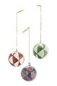 Madam Stoltz zestaw bombek choinkowych 5 cm 3-pack multicolor AL.11034ABD