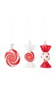 Bloomingville zawieszka świąteczna Festive Ornament 4 x 6 x 2,5 cm 3-pack czerwony 82072336
