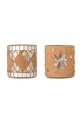 Bloomingville sfesnic decorativ 7,5 x 7,5 cm 2-pack portocaliu 82068429