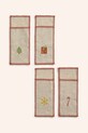 Calma House zestaw pokrowców na sztućce z lnem świąteczne Joy 21 x 8 cm 4-pack multicolor JOY.21.MUL