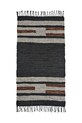 Кожен килим Madam Stoltz 70 x 140 cm черен CJ.7397714BL