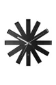 czarny Umbra zegar ścienny Unisex